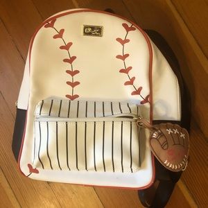 Betsey Johnson mini baseball backpack!